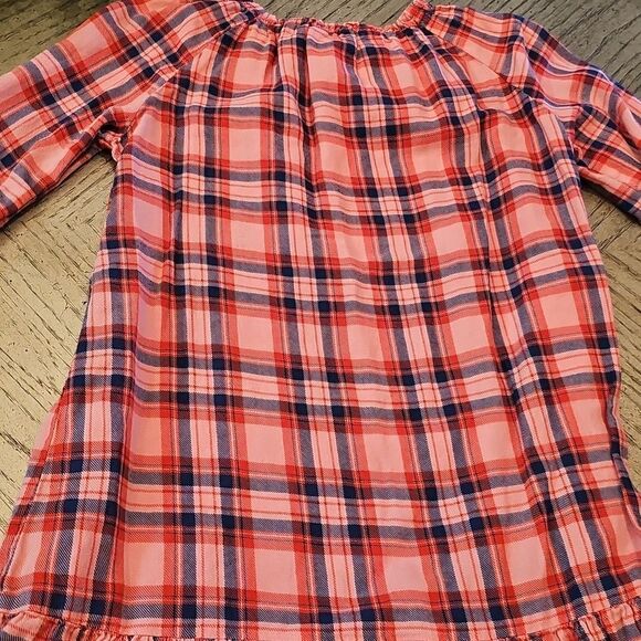 Red and Blue Plaid Long Sleeve Dress Size 8 H&M - Picture 8 of 11